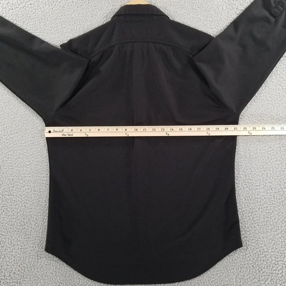 Ministry Of Supply Shirt Mens Medium Black Performance Knit Button Long Sleeve